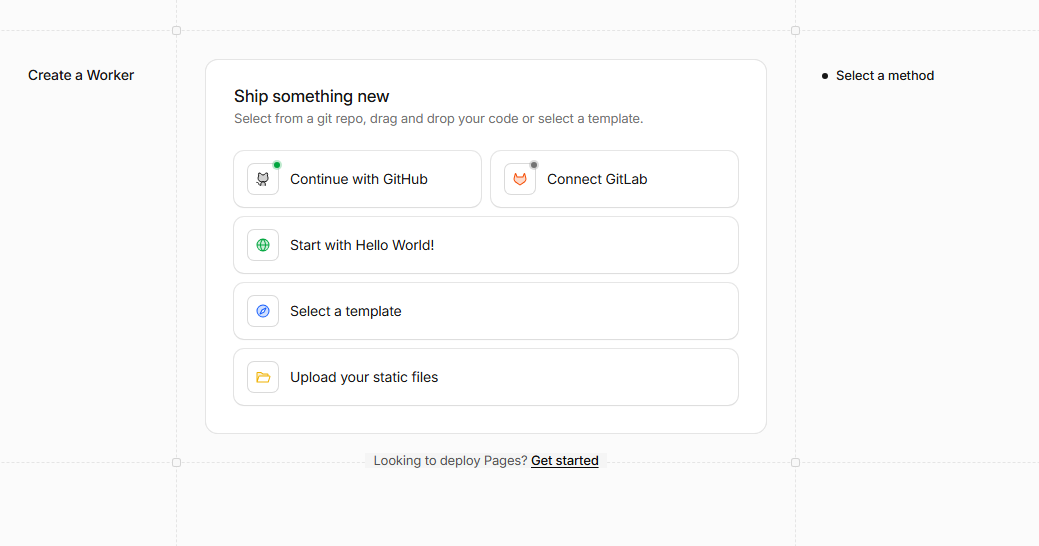 Cloudflare Pages メニュー