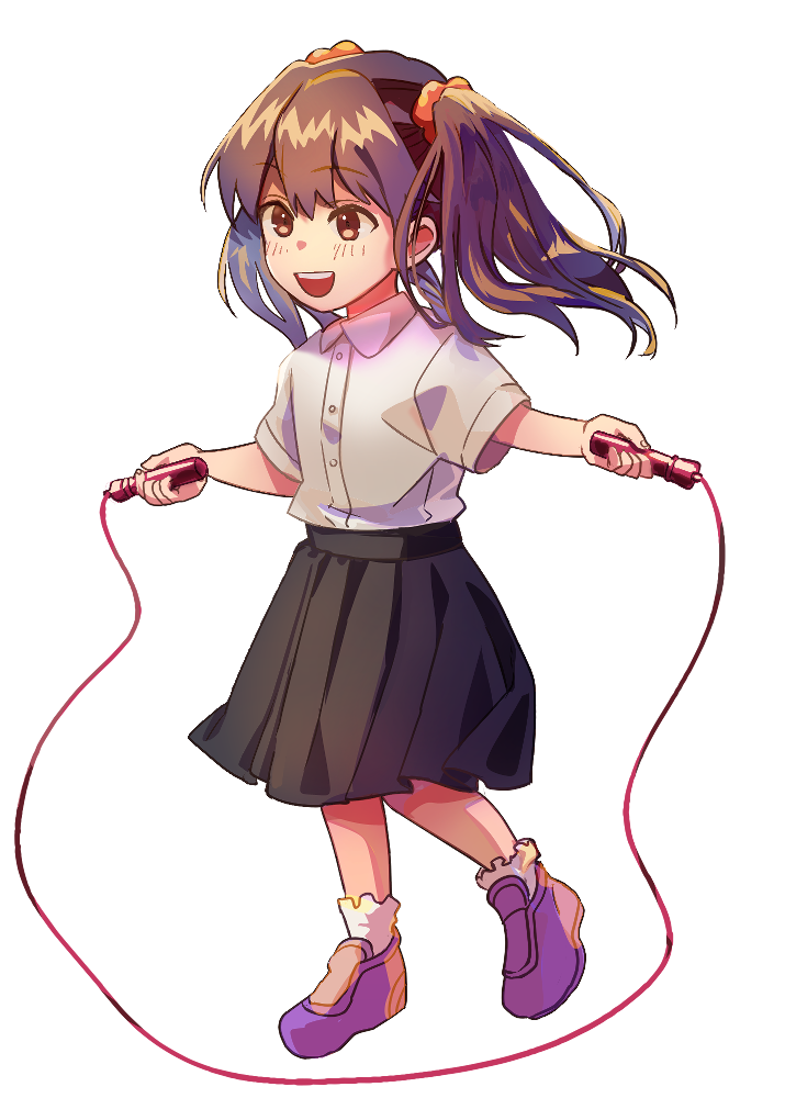 縄跳びをする女の子のオリジナルイラスト