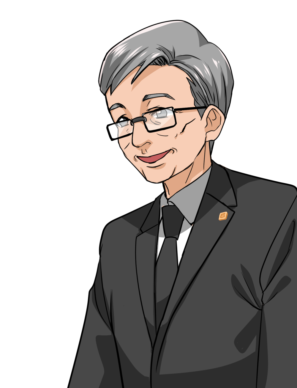 メガネにスーツ姿の男性のオリジナルイラスト